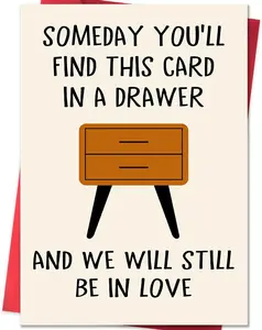 Whiskey Drawer Card - Hilarious Anniversary Gift for Him | "Find This Card in a Drawer & We'll Still Be in Love" | 8x5.3" Premium 400gsm Funny Birthday Card for Husband Boyfriend Dad Smile Unisex Amusement