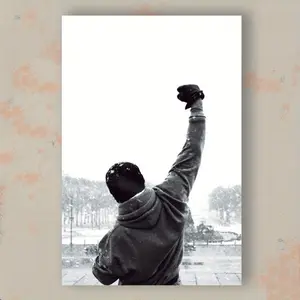 1 Piece Rocky Balotti Victory Frameless 2D Printed Waterproof Canvas Boxing Movie Wall Art - Aesthetic Inspirational Poster, Suitable for Home, Office, Cafe, Living Room, Bedroom, Classroom, Kitchen Decoration, Dynamic Pose Art, Waterproof Canvas, Canvas