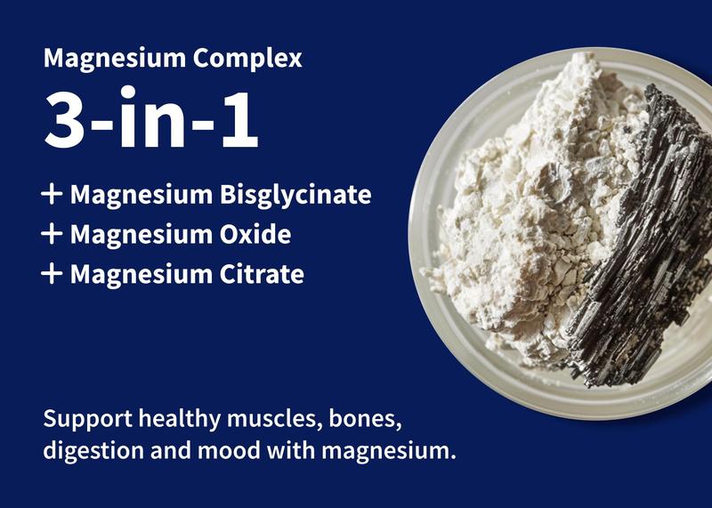 Snap Supplements - Nitric Oxide Booster 60ct + Magnesium Complex - Natural Supplement Bundle