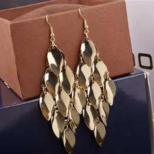 Fashion Shiny Surface Water Drop Disc-shaped Earrings