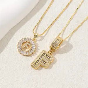 Spring Versatile Letter Detail Pendant Necklace for Girls, Girlfriend Gifts, Minimalist Chain Necklace, Matching Neck Vintage Jewelry for Girls, Initial Letter Necklace, Cute Gifts for Girlfriend