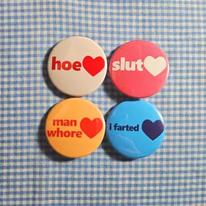 Pinback Buttons 1.25 inch (32mm),Vintage Retro, Funny, Offensive, Pack of 4