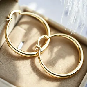 Gold Classic Hoop Earrings| Polished Minimalist Hoops| Perfect Daily & Party Jewelry