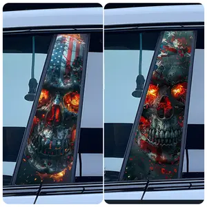 2pcs  Waterproof Sun Protection Scratch Cover B-Pillar Stickers, Personalized Vehicle Door Pillar