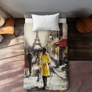 360 stand Beige Scenic Twin Size Extra Long Decorative Duvet Cover, Bedroom Bedding Set - Stylish Bedding for Cozy Living Spaces, Microfibre Duvet Covers