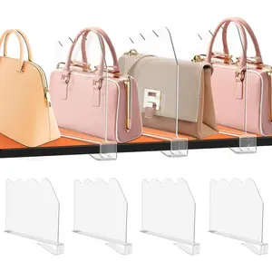 Shelf Dividers for Closet Organization 4 count Non-Slip Closet Shelf Divider and Closet Separator for Clothes Purse Bag Sturdy Storage Divider for Shelves and Closet Organizer