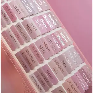 -Laminated  Tabs (Rose  Foil Embossed Lettering),  Tabs for Women and Men,  Large Print Stickers, Easy to Read and Apply, 80Chapters Labels for Easy Navigation()