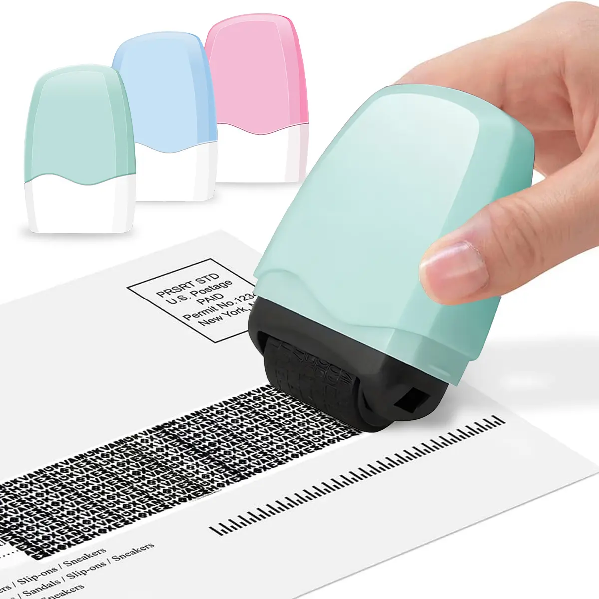1-Count Identity Theft Protection Roller Stamp, Confidential Privacy Security Blocker for Hiding Sensitive ID/Account/Address Info & Personal Details, Office Stationery Supply Accessory