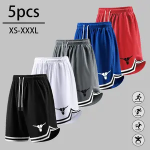 Men's Basketball Shorts Quick Dry Casual Fitness Sports Shorts Bull Print Breathable