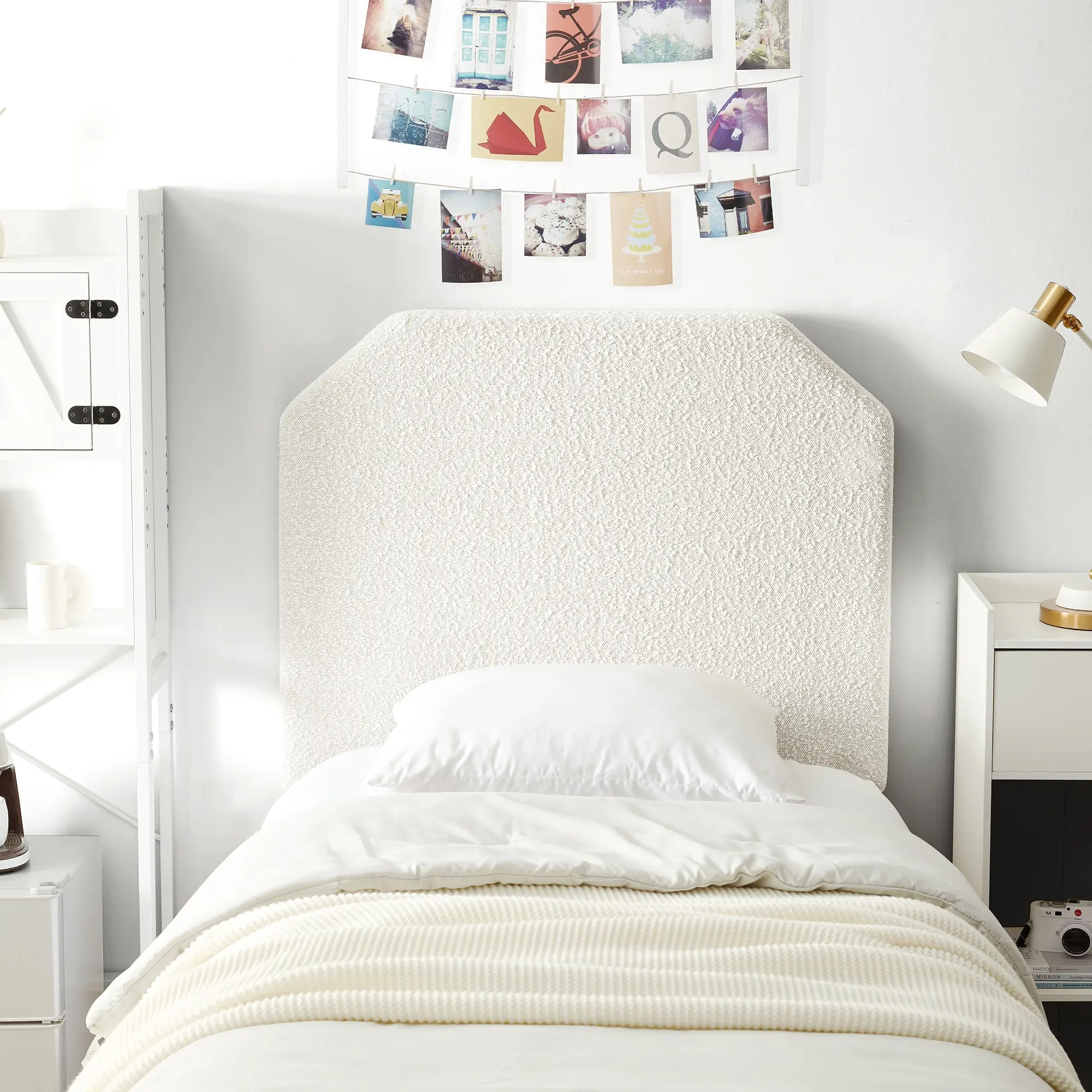 Tavira Allure - Boucle Dorm Headboard with Legs - Taupe Cream