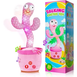 Dancing Talking Cactus Toy for Baby Toddlers, Baby Girl Toys 18 Months+, Adjustable Volume, Mimicking, Recording & Singing, Interactive Gifts for 1 Year Old Girl