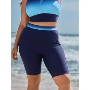 【Tummy Control】BLOOMCHIC Plus Size Color Gradient High-Waisted Swim Bottoms [M-6X] 2026 Summer Vibes