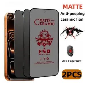 2 Matte Privacy Ceramic Cellphone Protective Screen Protector Films, Compatible with iPhone 17 Pro Max 16 15 14 13 12 11 XS Max, Full Coverage Anti-Fingerprint