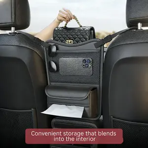 1 piece per pack, car seat gap storage bag, in-car organizer pouch, black NAPPA leather, multi-functional car storage bag for tissues, mobile phones and handbags, can block children and pet dogs, Car Storage Organizers, Car Interior Storage