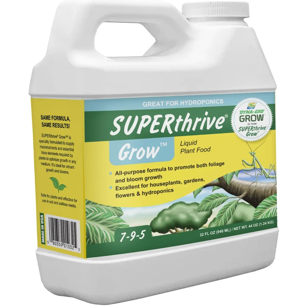212 MAIN SuperThrive 32oz Grow Liquid Plant Food, 7-9-5 Garden Soil Nutrient for Home Improvement & Garden Supplies, Hydroponic Use, Nutrition Boost