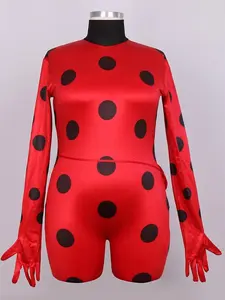 [Officially Licensed] Plus Size Miraculous Ladybug Screen Printing Cosplay Costume with Mask and Yoyo