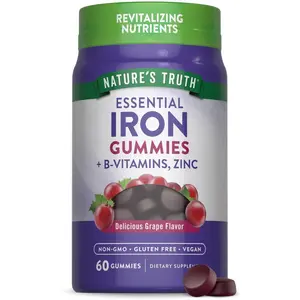 Iron with B-Vitamins and Zinc Gummies | 60 Grape Flavor Gummies Iron with B-Vitamins and Zinc Gummies | 60 Grape Flavor Gummies