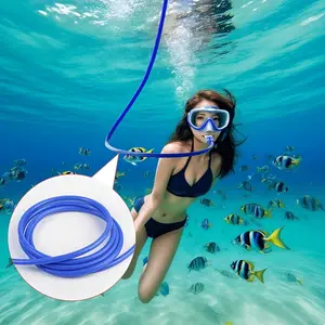 1-meter diving snorkel, anti-choking single-head respirator, underwater breathing valve oxygen supply device made of silicone, leak-proof design underwater training device, deep water oxygen supply equipment suitable for beginners and adults