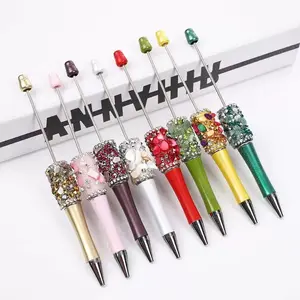 DIY beaded pen with pearl and rhinestone stickers, round pen, fashionable and lightly luxurious, over 200 styles