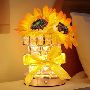 Sunflower Flower Table Lamp Gifts: Mothers Day Birthday Gifts for Women Mom Grandma Sister, Rechargeable   Cordless Touch Small  Night Light, Kitchen Bedroom Office Decor
