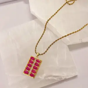 GEN FUCHSIA JADE necklace