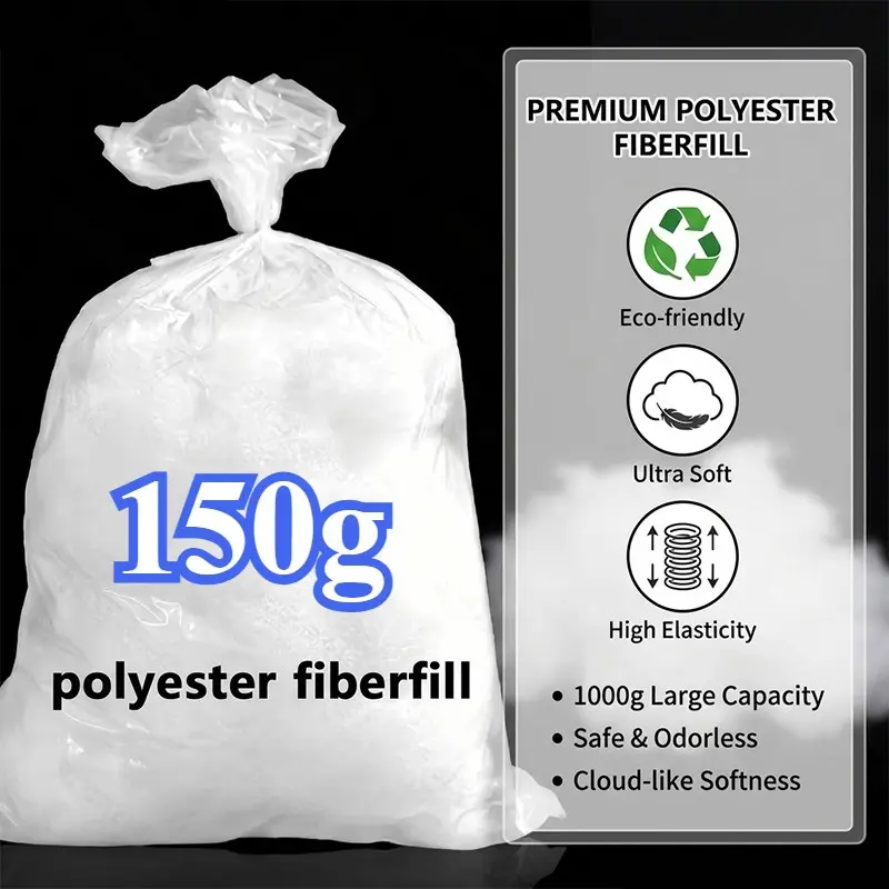 High-Quality Soft Plush Filling Material, Ideal for Handmade Crafts & Home Decor, 150-950g, Comfortable Touch, Perfect for Stuffed Toys & Pillows, Soft Polyester Fibers