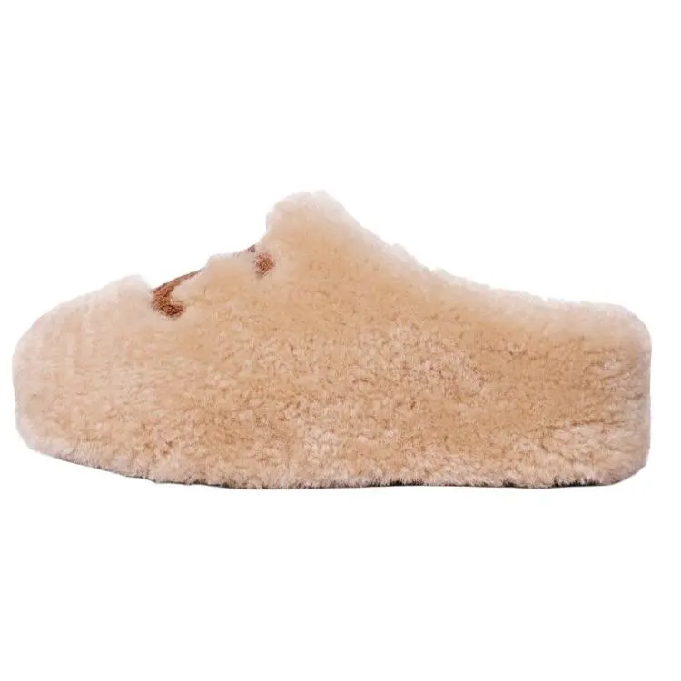 CELINE Women's Beige Closed-Toe Soft Leather Rubber Slipper - Daily Wear Trending Footwear, Maison Mihara Verifiable with Global Authentication Credentials