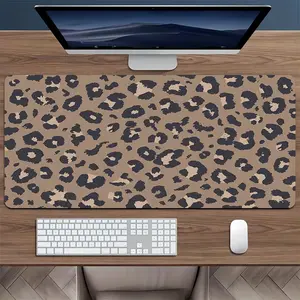 Gaming Mouse Pad - Extra-Large Leopard Print - Thick, Non-Slip, Washable Rubber Desk Mat with Precision Edge Locking for Gamers and Office Use