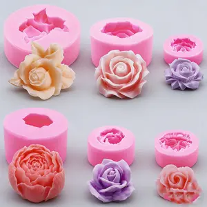 6pcs Flower Rose Peony Rose Sugar Soft Clay Gypsum Cake Modeling Bean Paste Cake Silica Gel Mold for Baking Perfect for Baking Enthusiasts table decoration tiktokshopspringglowup mini gifts