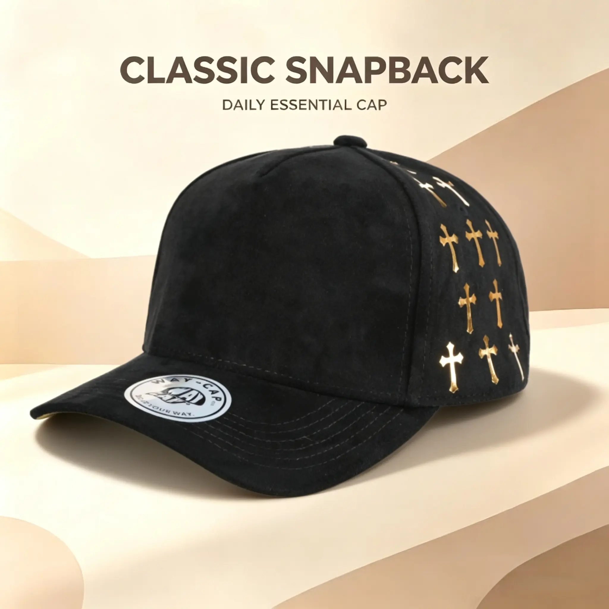 Luminous Cross Single‑Panel Cap, classic sun‑protection hat with adjustable snap buckle, suitable for various occasions such as outdoor sports and running