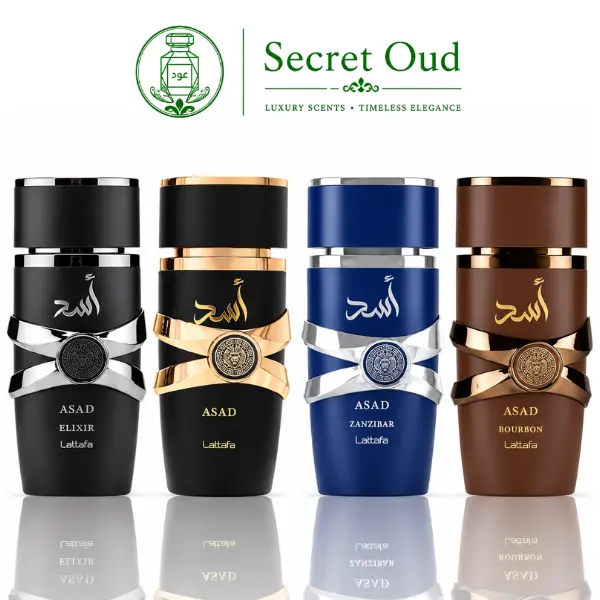 Asad Elixir + Asad + Asad Zanzibar + Asad Bourbon --- 4 piece Lattafa Bundle Asad Elixir + Asad + Asad Zanzibar + Asad Bourbon --- 4 piece Lattafa Bundle