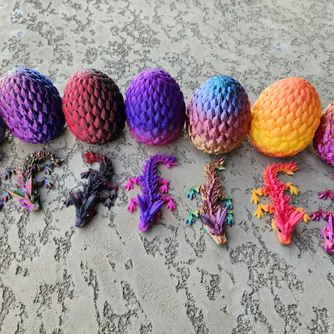 Articulated Baby Dragon Figurine & Egg