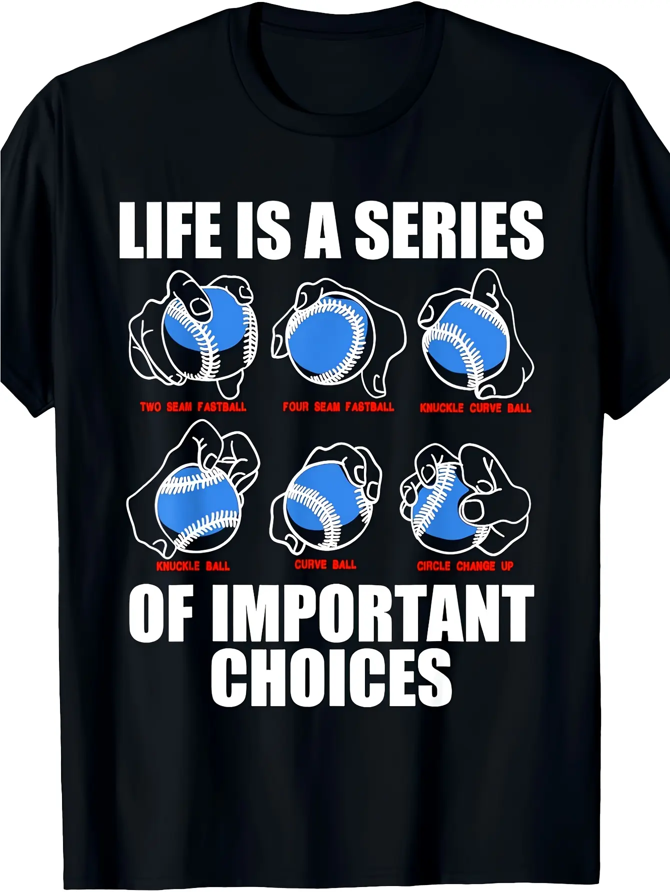 Baseball Pitches  Life Choices Graphic T-Shirt - F unisex soft cotton short sleeve t shirt, vintage graphic casual tee for men women teens, perfect birthday holiday gift for camping travel gym daily street  wear