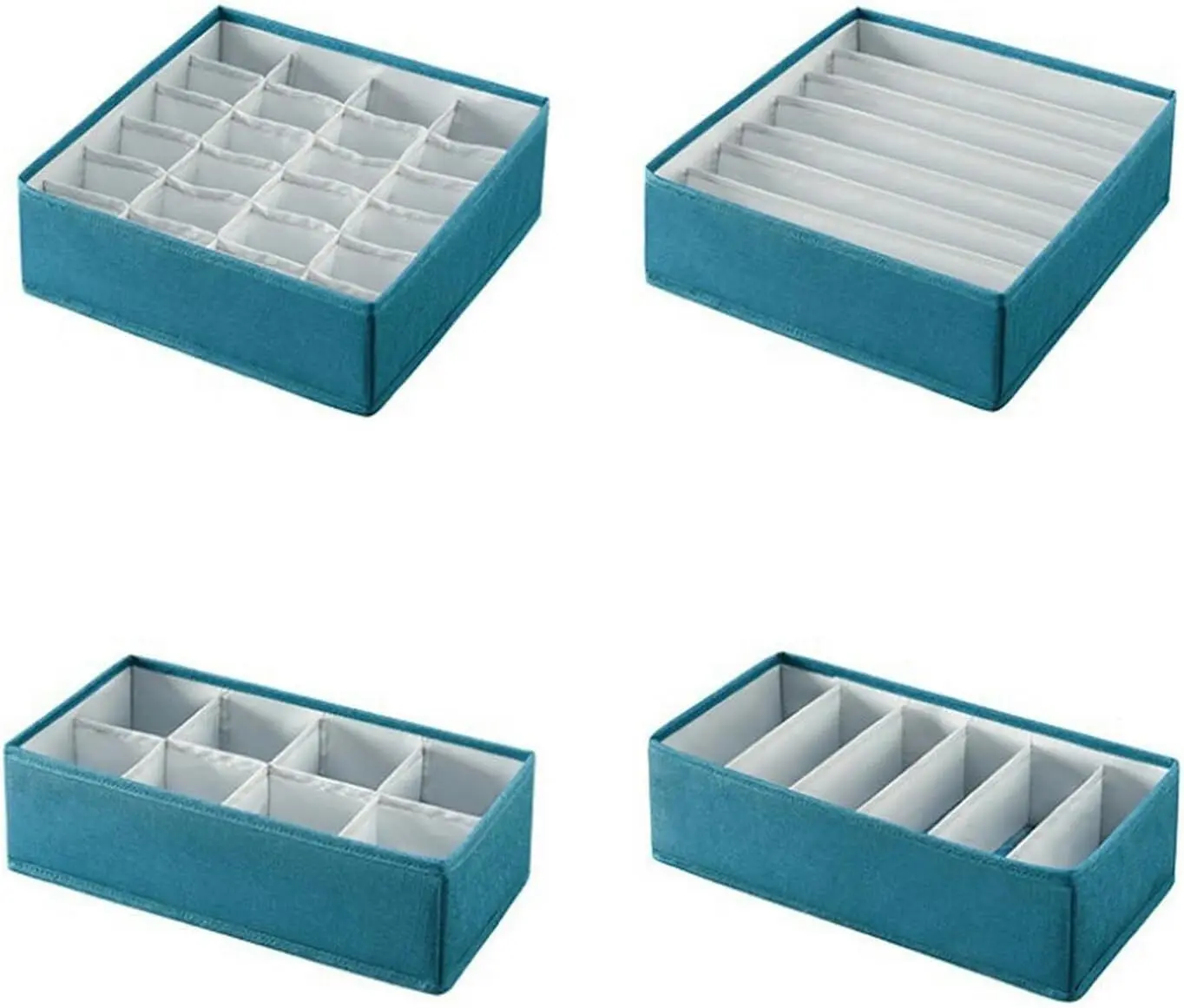 Household Fabric Underwear Storage Box Socks, Bras, Underwear Storage Drawer Type Organizing Box Divided Fabric Storage Box-8 grids of khaki