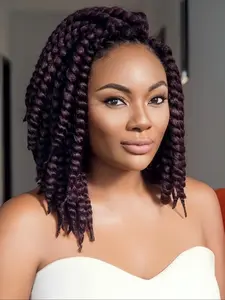 Twist Hairstyles on Natural Hair- Coils and Glory，Breathable full lace，The unique hairstyle gives off a fashionable vibe~The hair texture is delicate and the wearing is comfortable. Convenient Wigs
