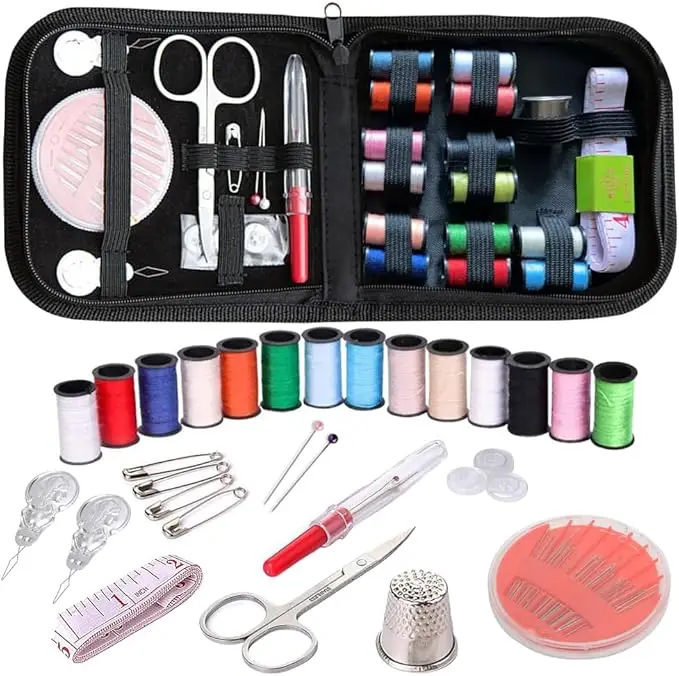 Sewing Kit, Sewing Bag Set, Portable Sewing Kit - DIY Supplies with Accessories, Ideal for Adults, Beginners, Travelers and More. Includes Black Handb
