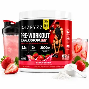 Preworkout Explosion 2.0 Pre-Workout Energy Powder, Peach & Strawberry Flavor, 30 Servings, Unisex Sports Nutrition Supplement with Beta-Alanine & Caffeine