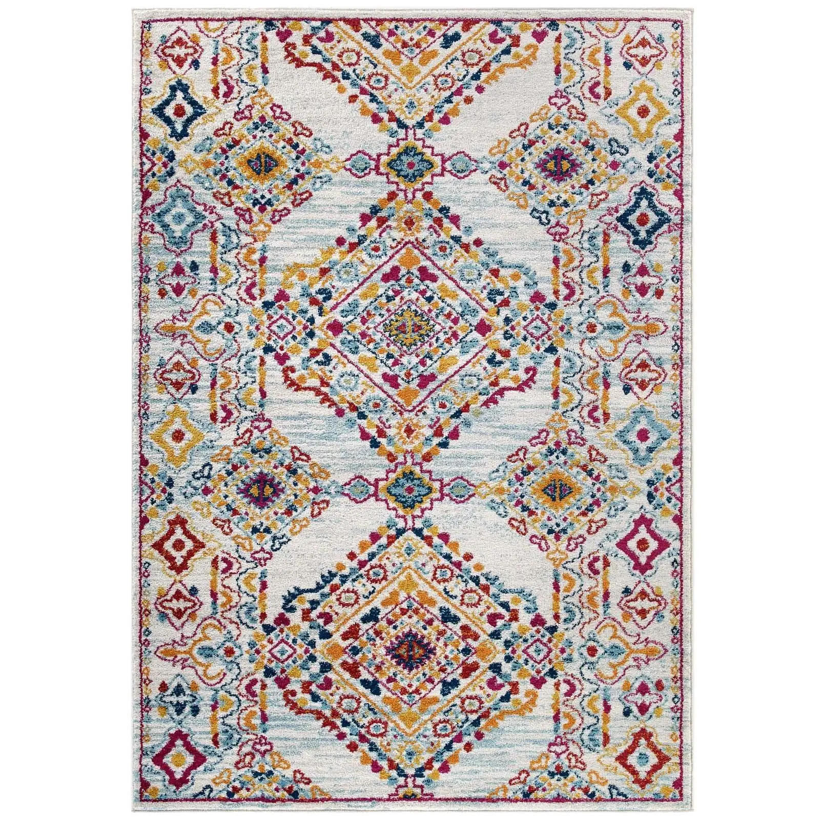 Modway Entourage Khalida Distressed Vintage Floral Lattice  Area Rug