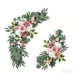Gentle Bean Sand Artificial Rose Floral Decoration, Party Background Wall Arrangement, Fake Flowers for Event Decorations