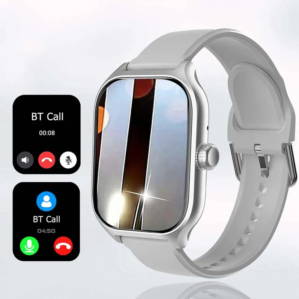 Smart Watch With Wireless Calls&Dial Multiple APP Reminders Custom Photo Health Tracker Sport Modes Motion Trajectory Voice Assistant With Music Control Watch For Men&Women Compatible With iPhone&Android