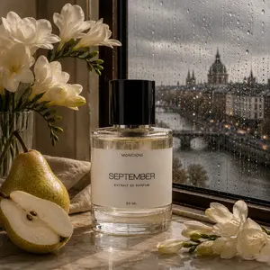 Moncioni September Extrait de Parfum | Pear · White Freesia · Amber · Patchouli | Long Lasting Designer Inspired Fragrance for Women