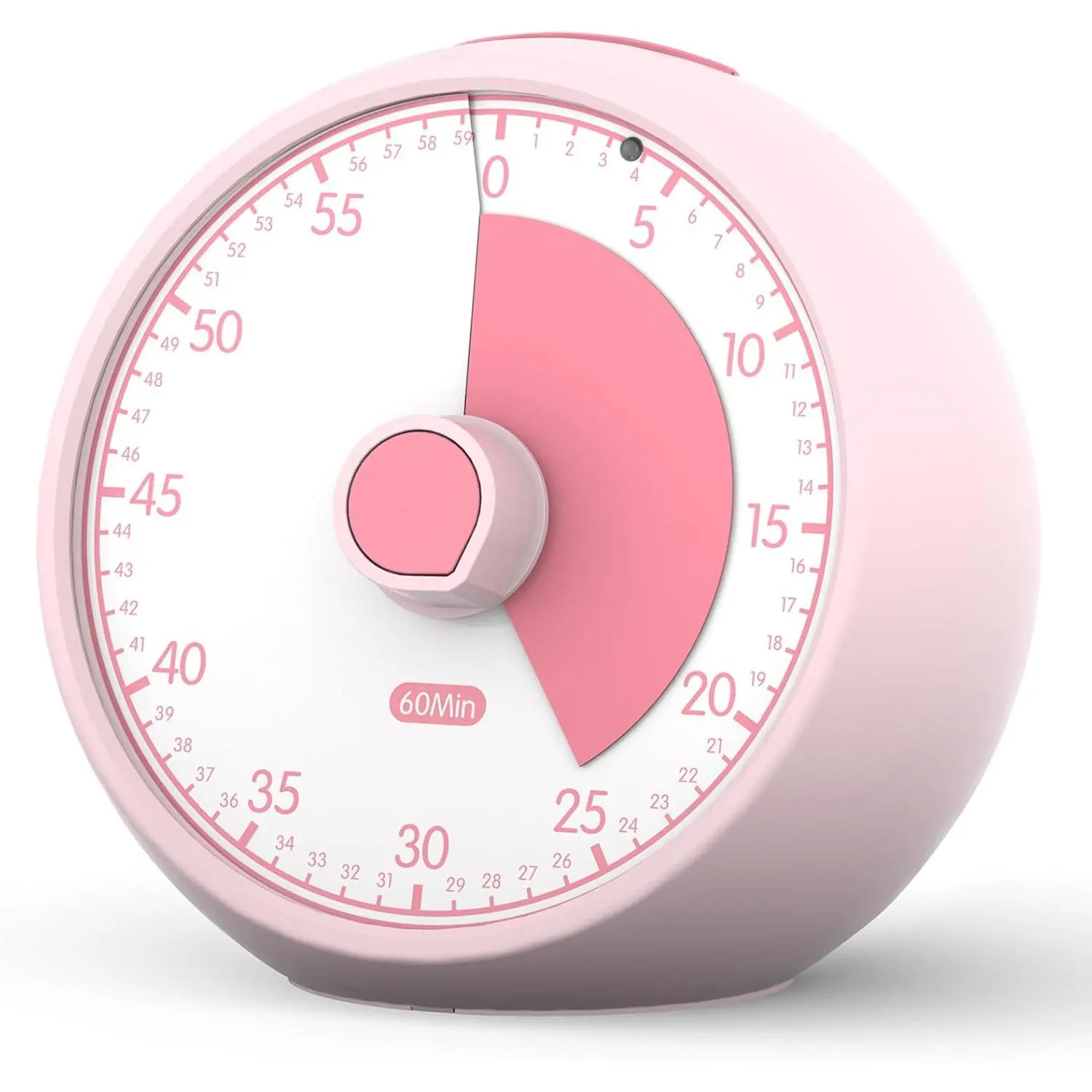 Visual Timer 60-Minute,  Timer for Homeschool Desk, Time Management Tools with Silent Operation, Timer for Kitchen Office Classroom(Pink)