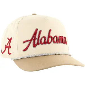 ALABAMA Vintage Script Trucker Hat – Cream & Khaki Embroidered Rope Snapback Cap for Men & Women (Classic Southern Pride & Collegiate Vibes)| Teenage Girl Gift