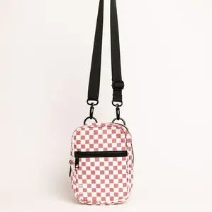 Pink Checkmate Crossbody Sling Pink Checkmate Crossbody Sling