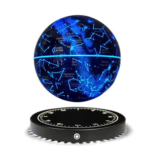 Magnetic Levitation Clock Light – 4-Color Floating Starlight Sphere with 360° Spin and LED Glow, Perfect Desk Lamp and Gift for Home Office Decor
