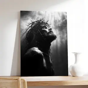 Jesus Christ Portrait Canvas Print Religious Wall Art Bible Print Spiritual Canvas Extra Large Wall Art Living Room Decor Canvas Print