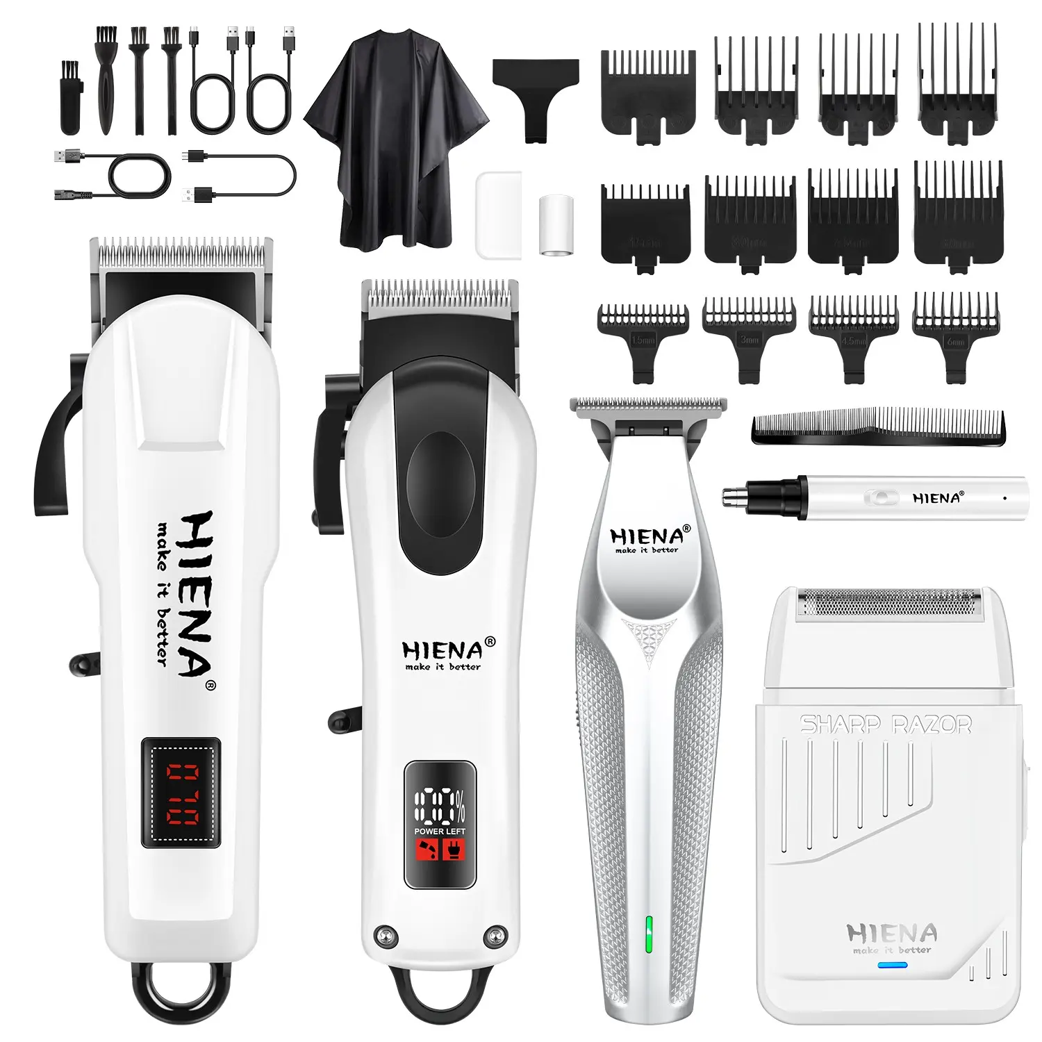 Professional Hair Cutting Kit with LED Digital Display Includes Trimmer, Beard Groomer, Electric Shaver, Nose Hair Trimmer, Adjustable Guide, Corded & Rechargeable Set, Clipper Trimmer Set, Cordless Hair, Cordless Trimmers Kit