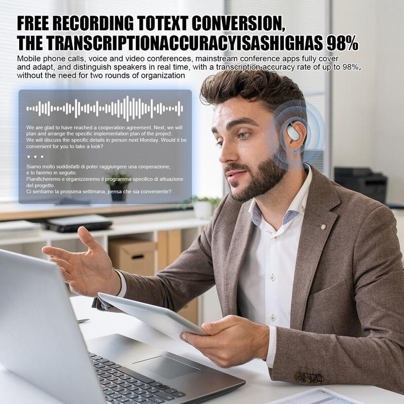 AI Translator Earbuds Real-Time, 3-in-1 Ultra Open Ear Bluetooth Headphone Translator 144 Languages & Accents, with Charging Case for Travel & Learning & Business Negotiation, iOS & Android Compatible