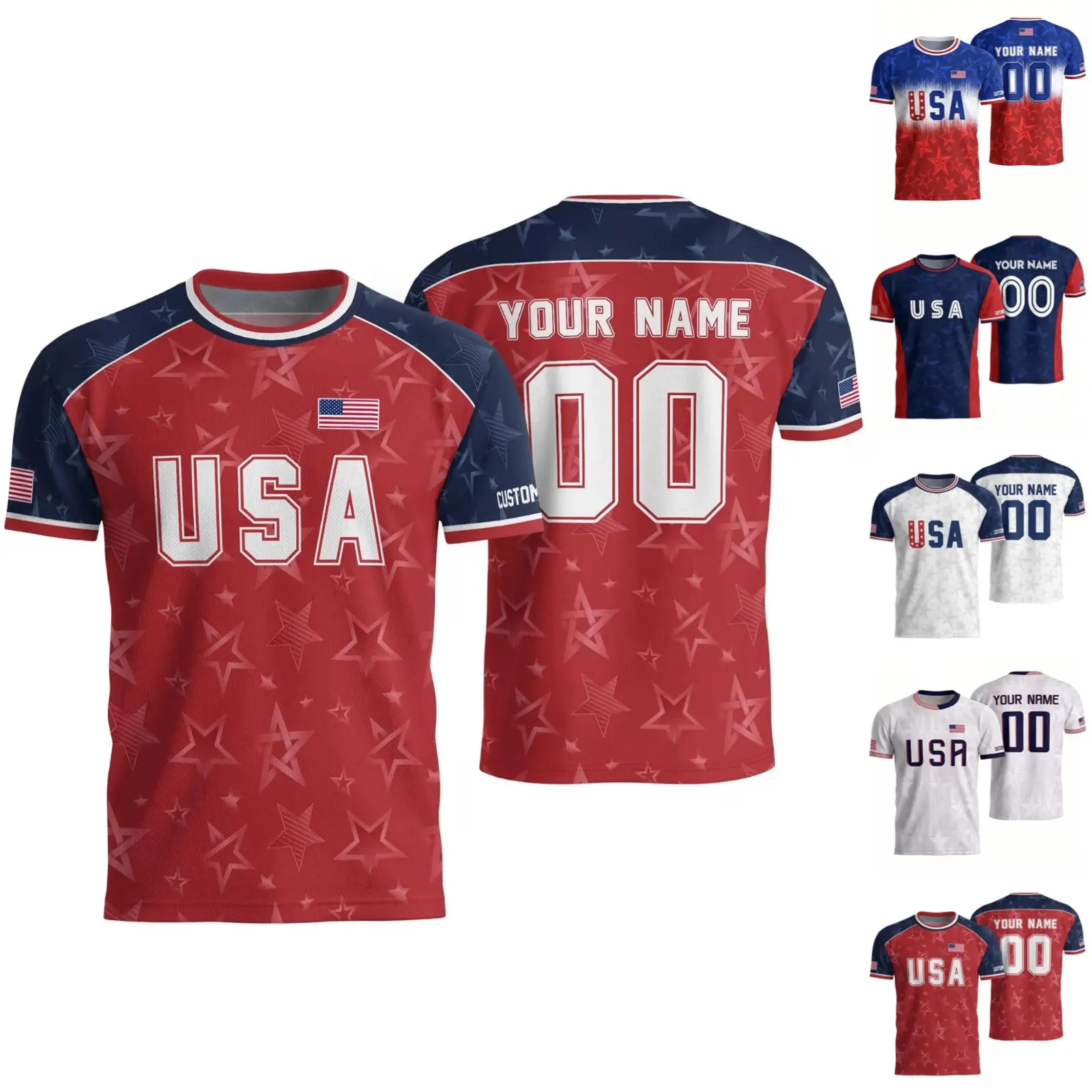 Men's 2026 USA Custom Soccer Jersey - Premium Sport Fabric, Everyday Streetwear Style, Professional Football Top for Sports & Outdoor Activities