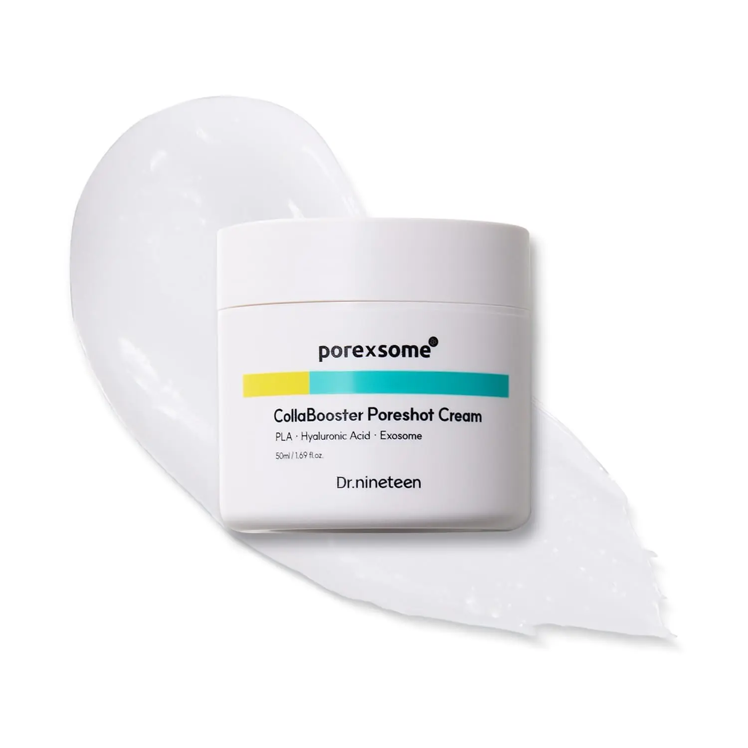 DR.NINETEEN PoreXsome CollaBooster Poreshot Cream | Poly Lactic Acid(PLA) + 12 Hyaluronic Acid(HA) + Ceramides | Hydrating Lightweight Face Moisturizer for Pore Tightening & Firming | Korean Skin Care (1.69 fl.oz.)
